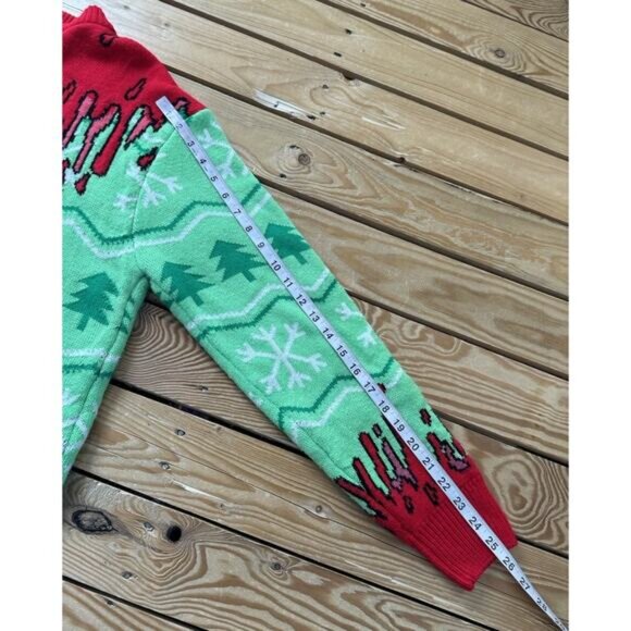 Liquid Death Graphic Sweater Size Large Men’s Green Red - Picture 7 of 7